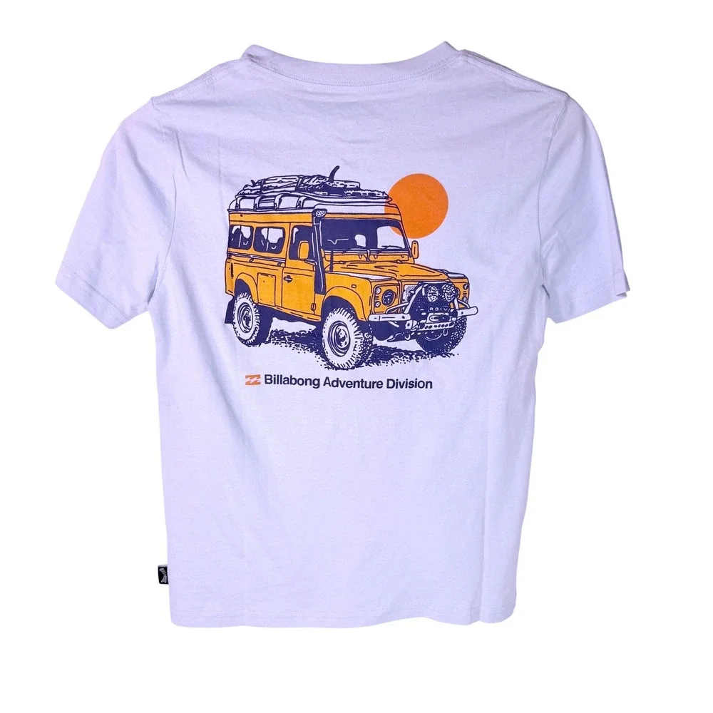 Billabong Boys Premium Short Sleeve Graphic T-Shirt Light Blue Size 8 NWT
